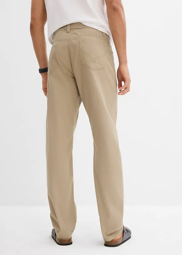 Regular Fit Twillhose aus reiner Baumwolle, Straight in grün von hinten - bonprix