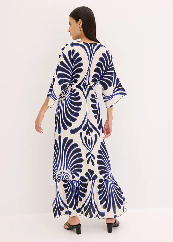 Maxikleid aus fließender Viskose in blau von hinten (Totalaufnahme) - bonprix Maxikleid aus fließender Viskose in blau von hinten (Totalaufnahme) - bonprix