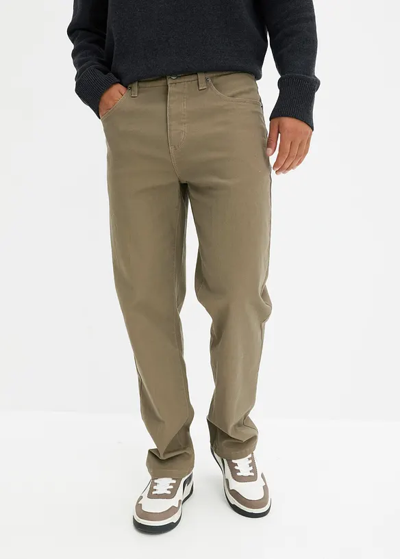 Classic Fit Stretch-Hose, Straight in braun von vorne - bonprix