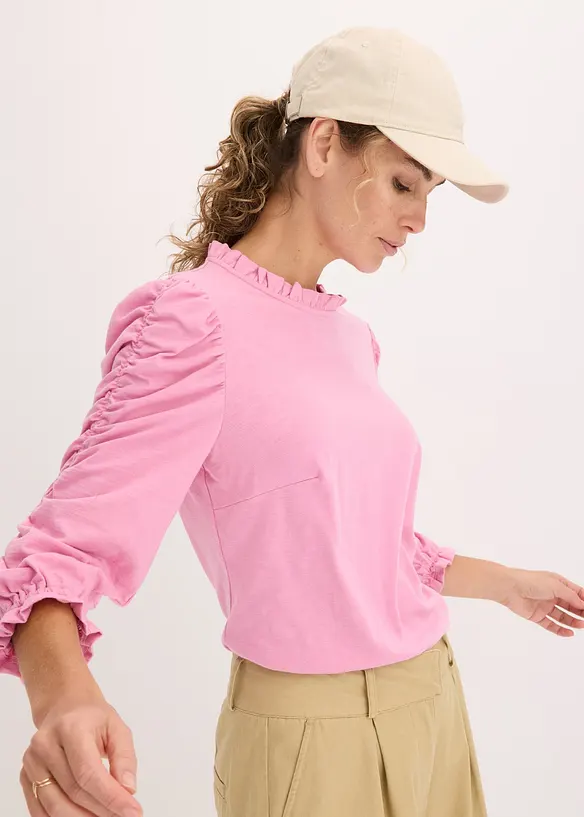 Cap aus reinem Leinen in beige von vorne (im Anschnitt) - bonprix