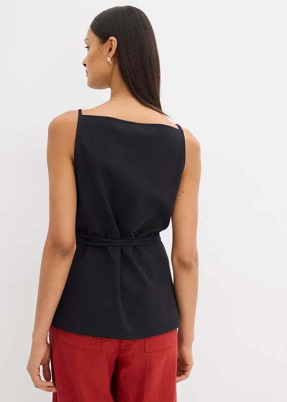 Top aus Piqué in schwarz von hinten (im Anschnitt) - bonprix Top aus Piqué in schwarz von hinten (im Anschnitt) - bonprix