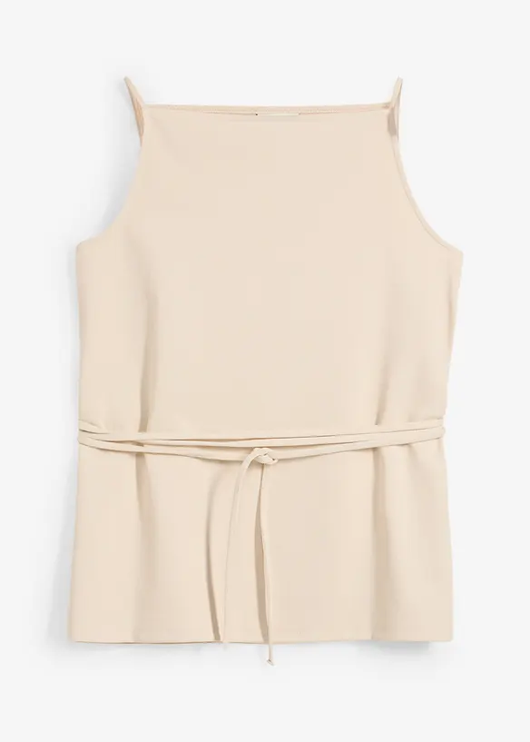 Top aus Piqué in beige von vorne - bonprix Top aus Piqué in beige von vorne - bonprix