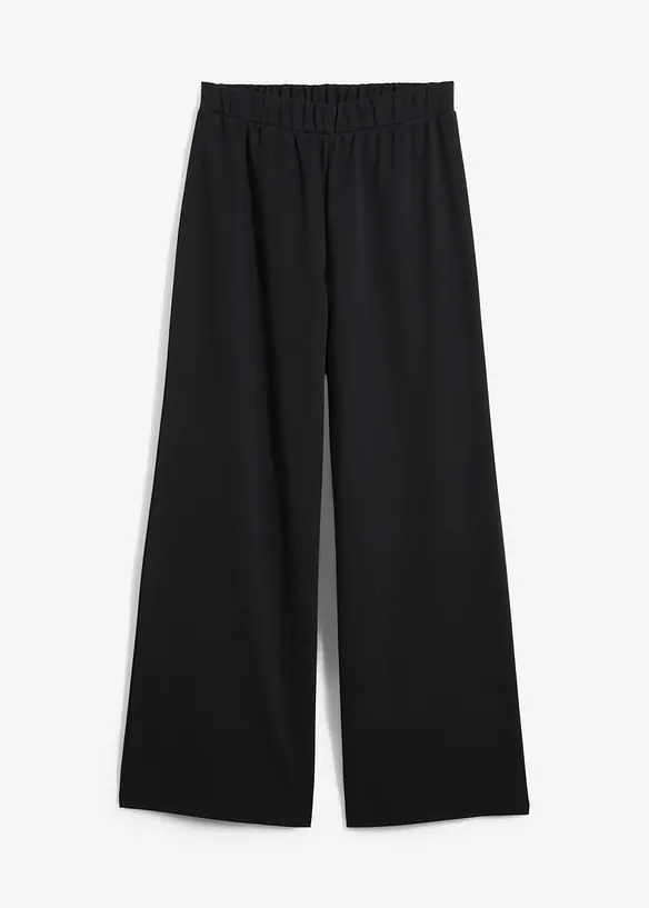 Marlenehose aus Piqué in schwarz von vorne - bonprix Marlenehose aus Piqué in schwarz von vorne - bonprix