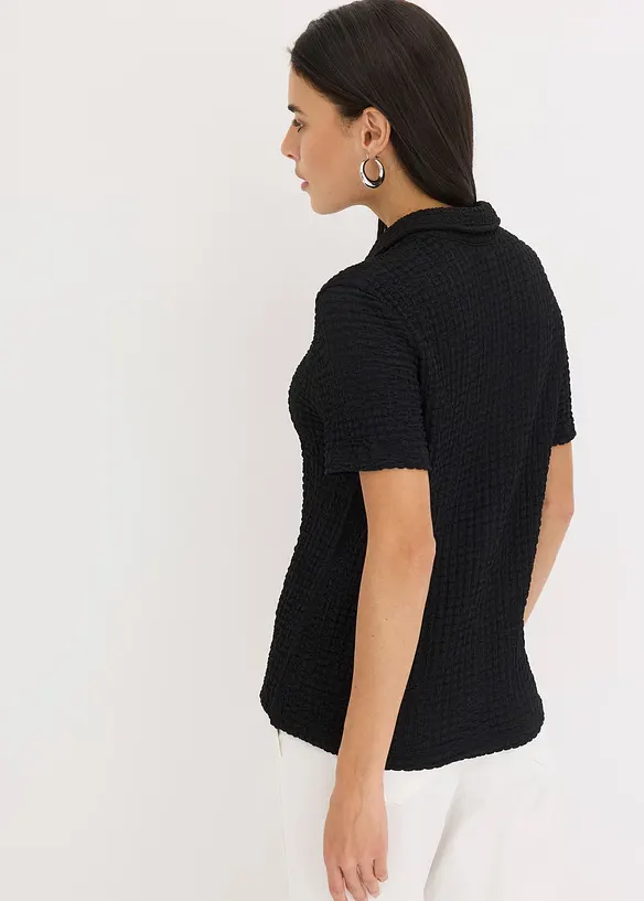 Shirtbluse mit Struktur in schwarz von hinten (im Anschnitt) - bonprix