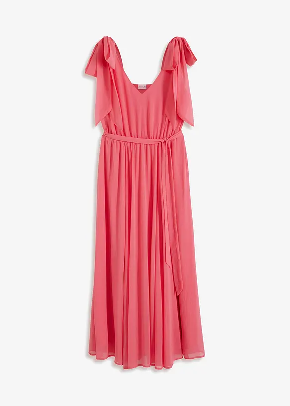 Chiffonkleid mit Schleifendetails in pink von vorne - bonprix Chiffonkleid mit Schleifendetails in pink von vorne - bonprix