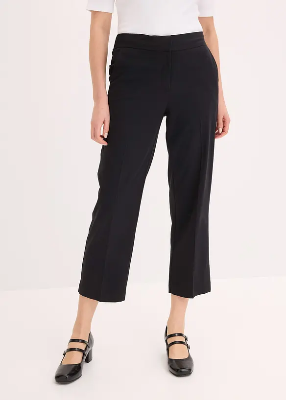 3/4-Hose aus softem Viskose-Mix in schwarz von vorne - bonprix 3/4-Hose aus softem Viskose-Mix in schwarz von vorne - bonprix