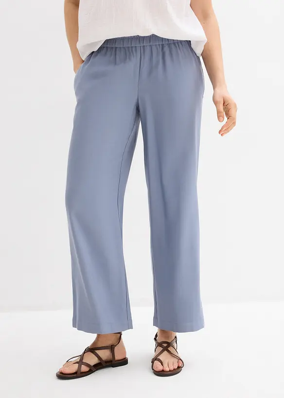 Culotte aus softem Viskose-Mix in blau von vorne - bonprix Culotte aus softem Viskose-Mix in blau von vorne - bonprix