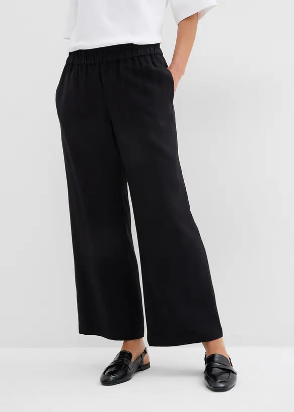 Culotte aus softem Viskose-Mix in schwarz von vorne - bonprix Culotte aus softem Viskose-Mix in schwarz von vorne - bonprix