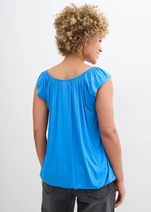 Shirt aus softem Viskose-Mix in blau von hinten (im Anschnitt) - bonprix