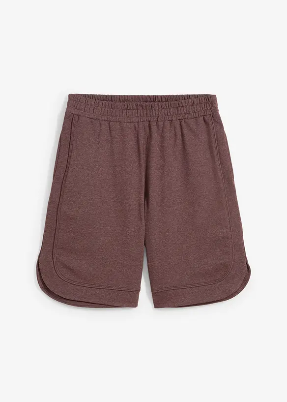 Weite Sweat-Shorts  aus Baumwoll-Mix in braun von vorne - bonprix