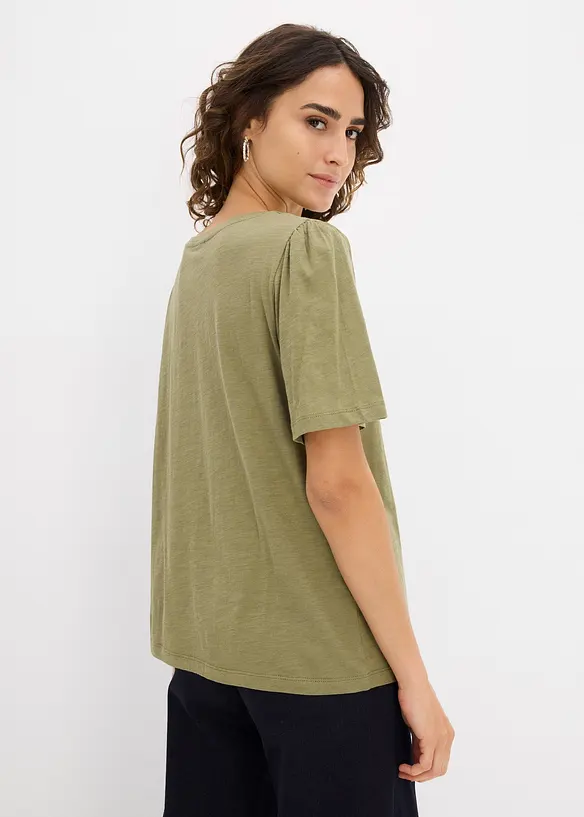 T-Shirt aus reiner Baumwolle in grün von hinten (im Anschnitt) - bonprix T-Shirt aus reiner Baumwolle in grün von hinten (im Anschnitt) - bonprix