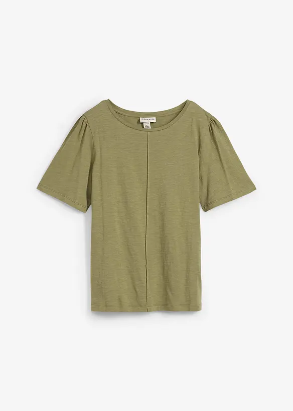 T-Shirt aus reiner Baumwolle in grün von vorne - bonprix T-Shirt aus reiner Baumwolle in grün von vorne - bonprix