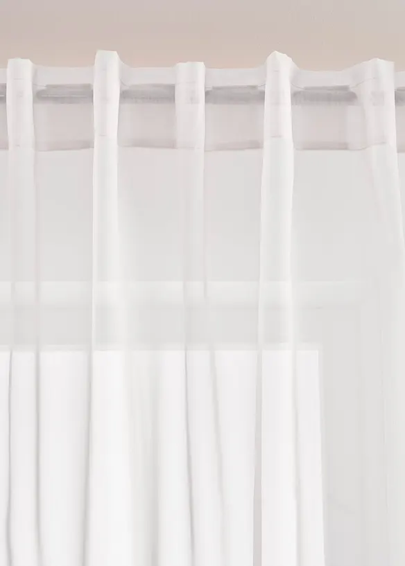 Transparente Gardine aus feinem Voile (1er Pack) in weiß - bonprix