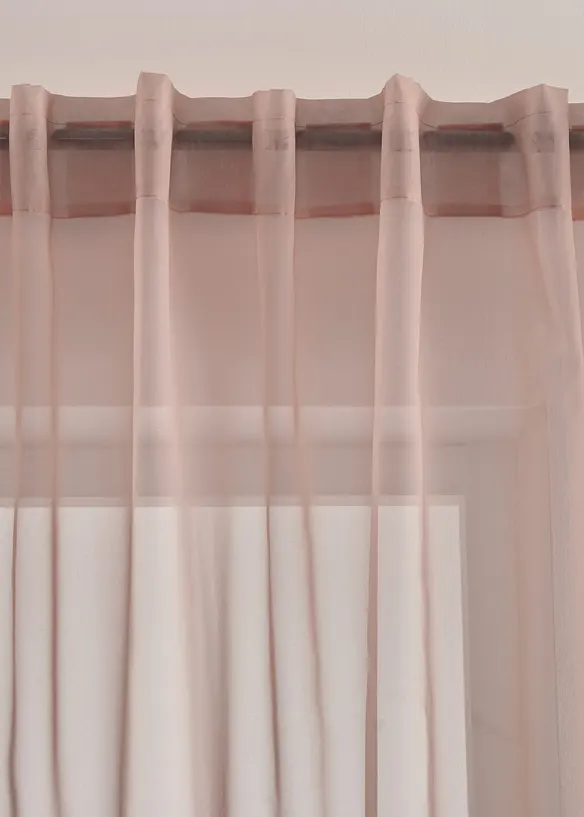 Transparente Gardine aus feinem Voile (1er Pack) in braun - bonprix