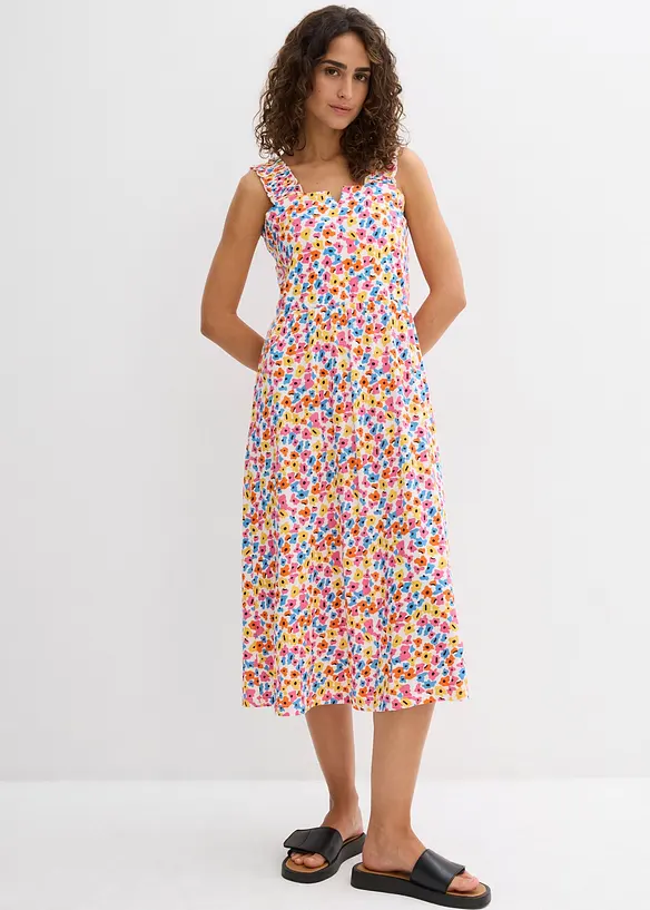 Shirtkleid aus Baumwoll-Viskose-Mix in weiß von vorne (Totalaufnahme) - bonprix Shirtkleid aus Baumwoll-Viskose-Mix in weiß von vorne (Totalaufnahme) - bonprix