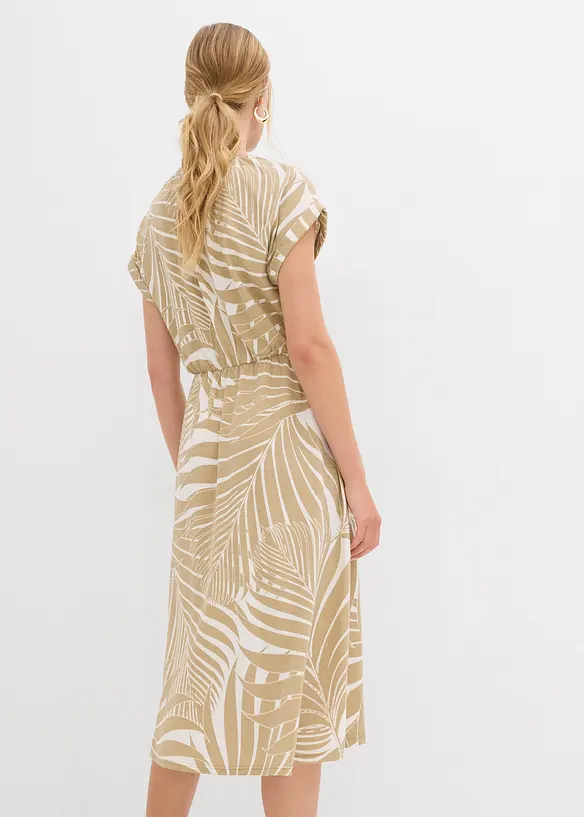 Jerseykleid aus fließendem Viskose-Mix in weiß von hinten (Totalaufnahme) - bonprix Jerseykleid aus fließendem Viskose-Mix in weiß von hinten (Totalaufnahme) - bonprix