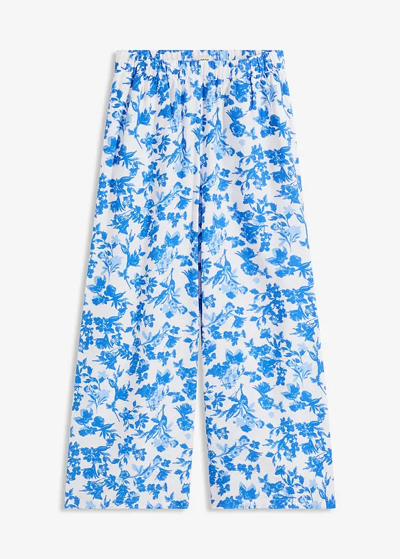 Culotte aus fließendem Viskose-Mix in weiß von vorne - bonprix