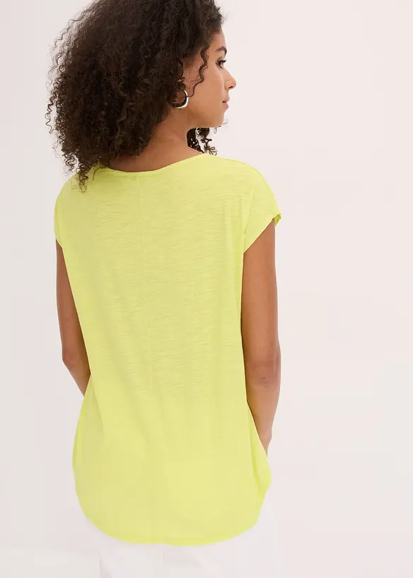 Longshirt aus reiner Bio-Baumwolle in gelb von hinten (im Anschnitt) - bonprix