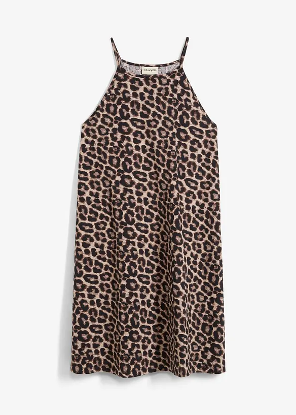 Minikleid aus reiner Bio-Baumwolle in beige von vorne - bonprix