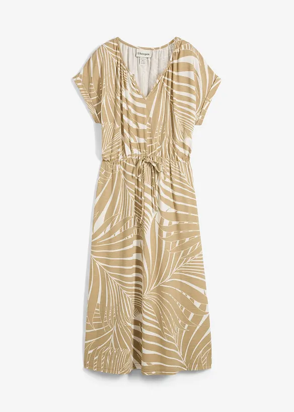 Jerseykleid aus fließendem Viskose-Mix in weiß von vorne - bonprix Jerseykleid aus fließendem Viskose-Mix in weiß von vorne - bonprix