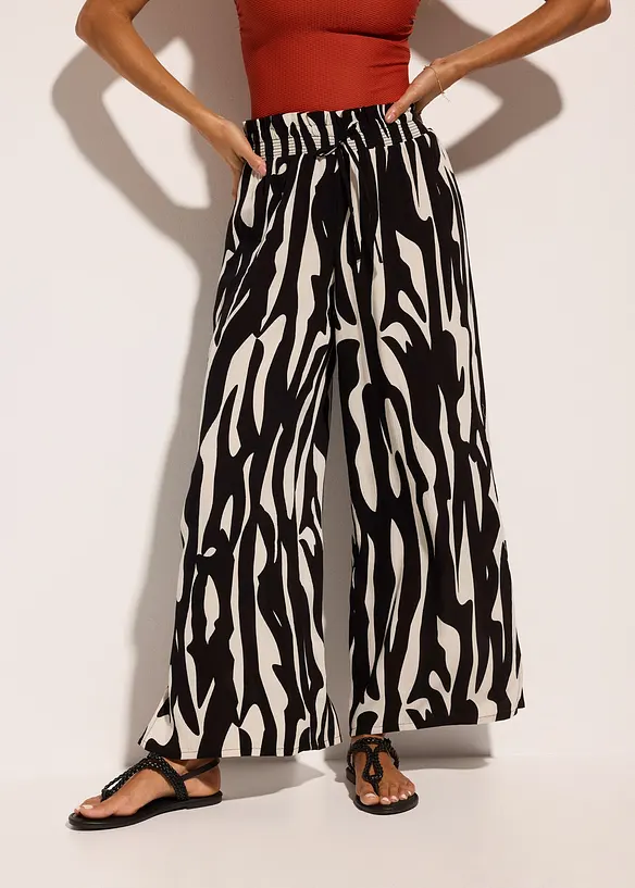 Strandhose in schwarz von vorne - bonprix Strandhose in schwarz von vorne - bonprix
