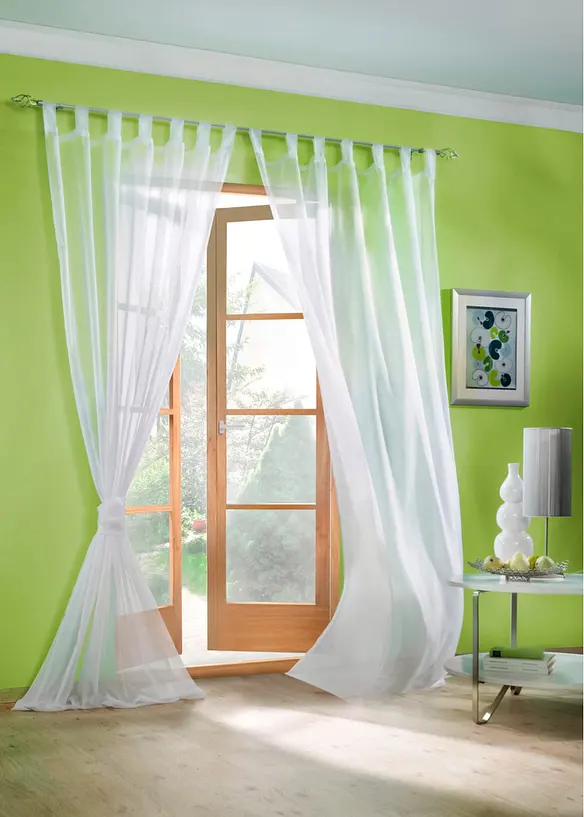 Transparente Gardine aus feinem Voile (2er Pack) in weiß (Ambiente) - bonprix