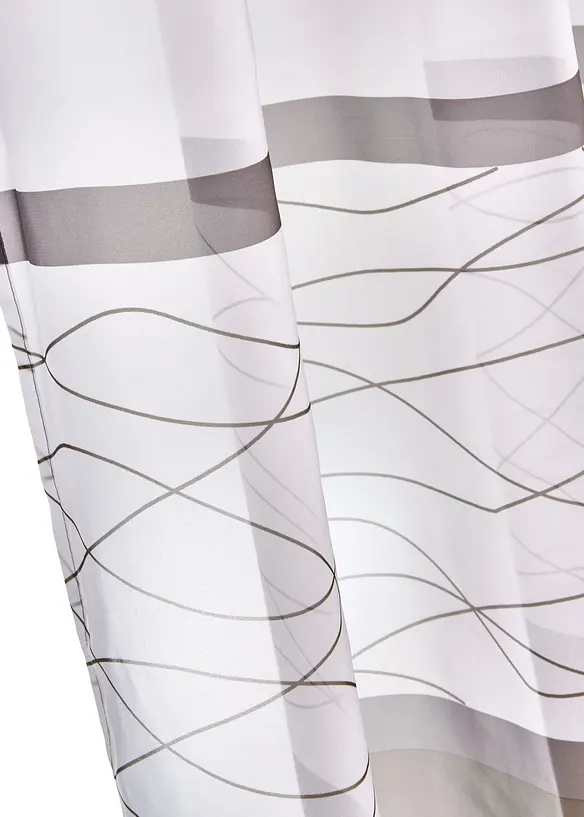 Transparente Gardine mit Querstreifen Druck (1er Pack) in braun (Detailaufnahme) - bonprix