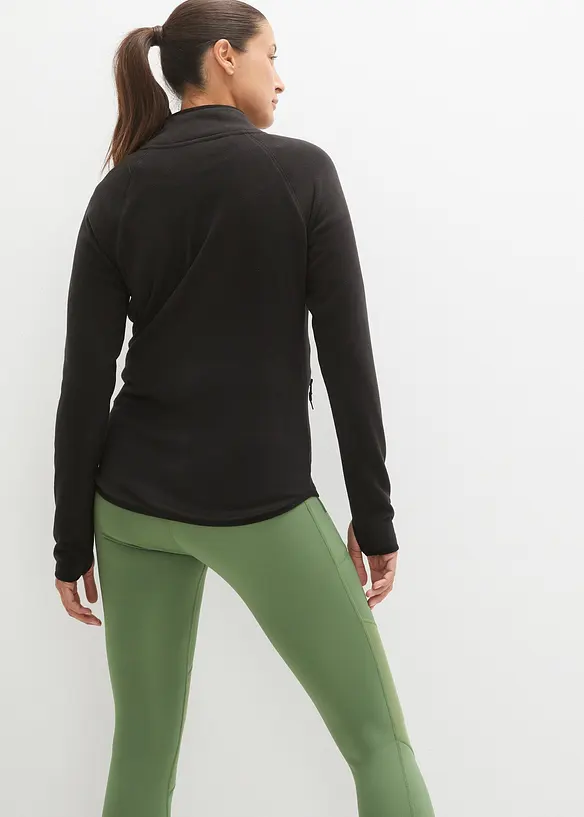 Fleecejacke mit Reißverschluss-Taschen in schwarz von hinten (im Anschnitt) - bonprix Fleecejacke mit Reißverschluss-Taschen in schwarz von hinten (im Anschnitt) - bonprix