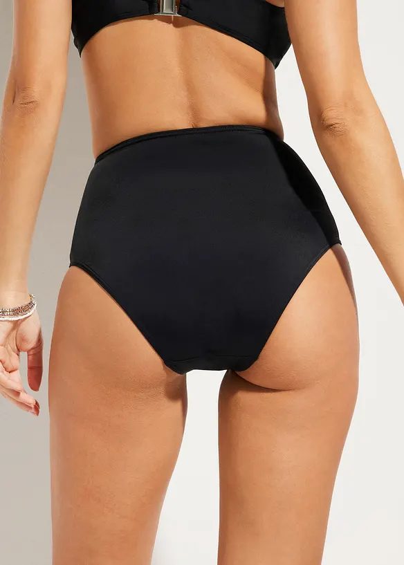 Highwaist-Bikinihose (2er Pack) in schwarz von hinten - bonprix