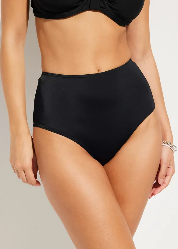 Highwaist-Bikinihose (2er Pack) in schwarz von vorne - bonprix