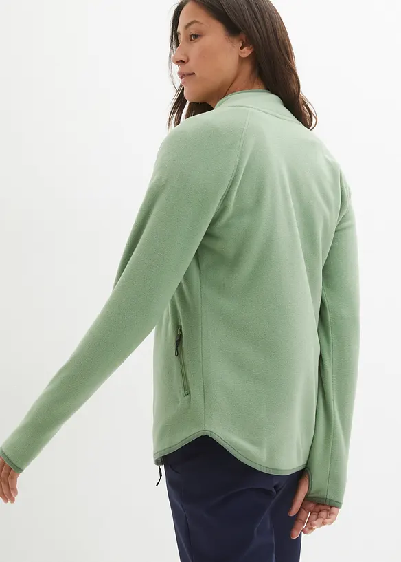 Fleecejacke mit Reißverschluss-Taschen in grün von hinten (im Anschnitt) - bonprix Fleecejacke mit Reißverschluss-Taschen in grün von hinten (im Anschnitt) - bonprix