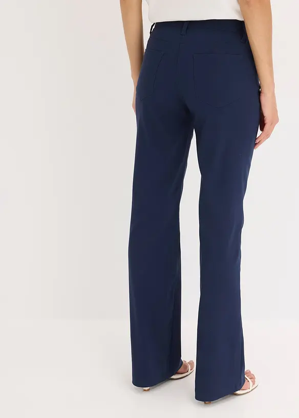 Stretch-Hose aus elastischem Bengalin in blau von hinten - bonprix