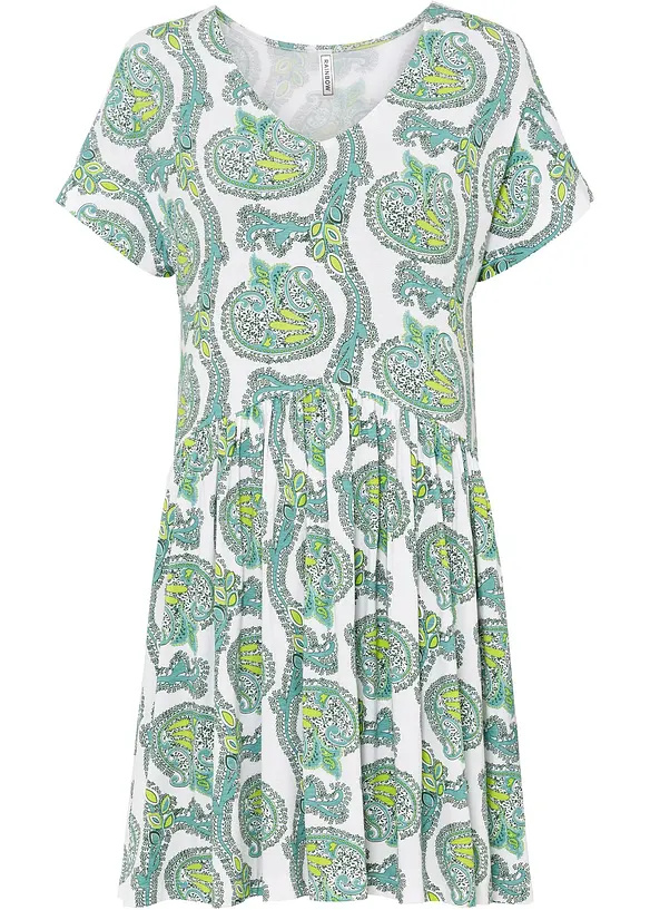 Shirtkleid aus elastischem Viskose-Mix in weiß von vorne - bonprix Shirtkleid aus elastischem Viskose-Mix in weiß von vorne - bonprix