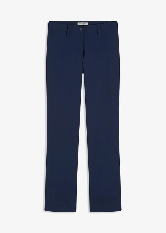 Stretch-Hose aus elastischem Bengalin in blau von vorne - bonprix