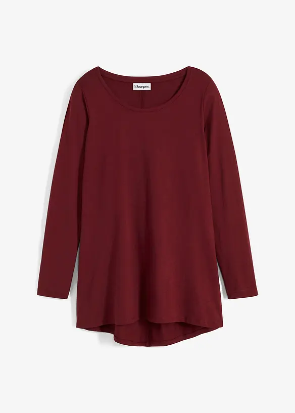 Langarmshirt aus leichtem Slub-Jersey-Material in rot von vorne - bonprix Langarmshirt aus leichtem Slub-Jersey-Material in rot von vorne - bonprix