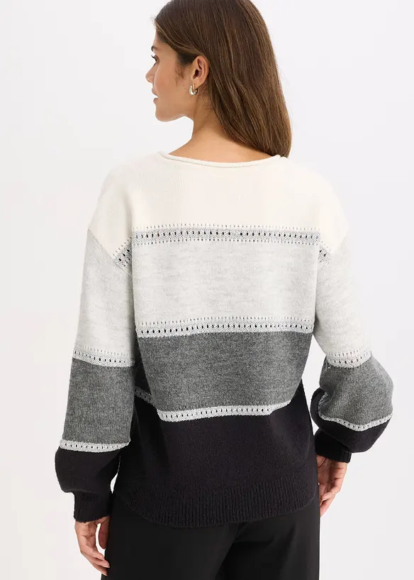 Pullover mit Ballonärmeln in schwarz von hinten (im Anschnitt) - bonprix Pullover mit Ballonärmeln in schwarz von hinten (im Anschnitt) - bonprix