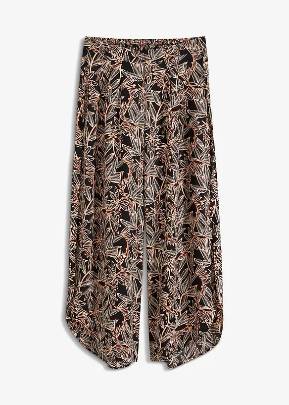 Palazzo-Hose mit Schlitz in schwarz von vorne - bonprix Palazzo-Hose mit Schlitz in schwarz von vorne - bonprix