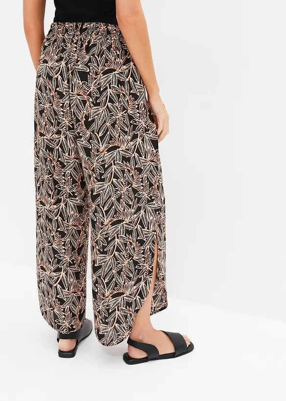 Palazzo-Hose mit Schlitz in schwarz von hinten - bonprix Palazzo-Hose mit Schlitz in schwarz von hinten - bonprix