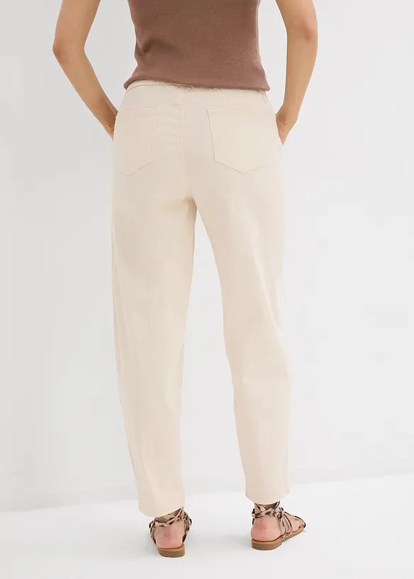Barrel-Jeans, Mid Waist, Bequembund in beige von hinten - bonprix Barrel-Jeans, Mid Waist, Bequembund in beige von hinten - bonprix