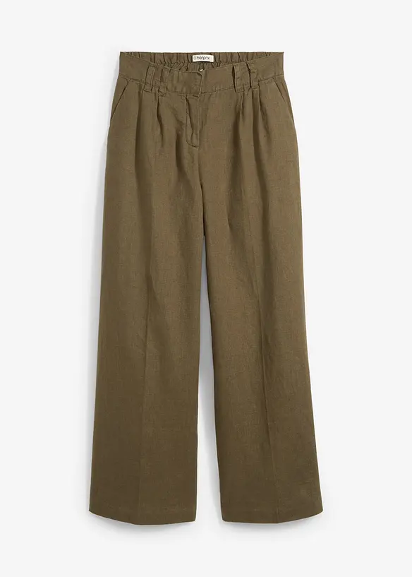 Leinenhose in grün von vorne - bonprix Leinenhose in grün von vorne - bonprix