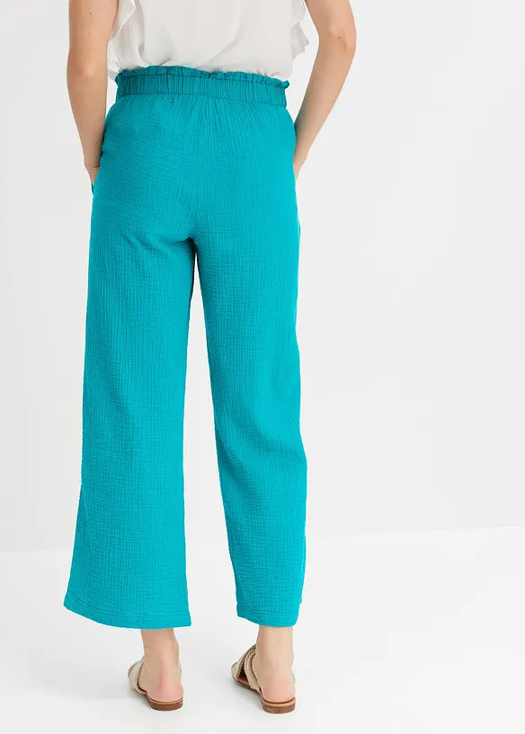 Musselin-Culotte aus reiner Baumwolle in grün von hinten - bonprix Musselin-Culotte aus reiner Baumwolle in grün von hinten - bonprix