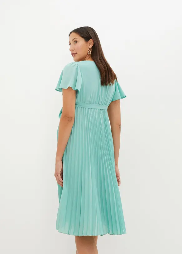 Umstandskleid aus zartem Georgette in grün von hinten (Totalaufnahme) - bonprix Umstandskleid aus zartem Georgette in grün von hinten (Totalaufnahme) - bonprix
