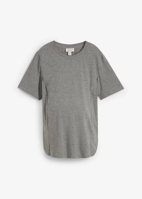 Umstandsshirt mit diskreter Stillfunktion mit Bio-Baumwolle in grau von vorne - bonprix Umstandsshirt mit diskreter Stillfunktion mit Bio-Baumwolle in grau von vorne - bonprix