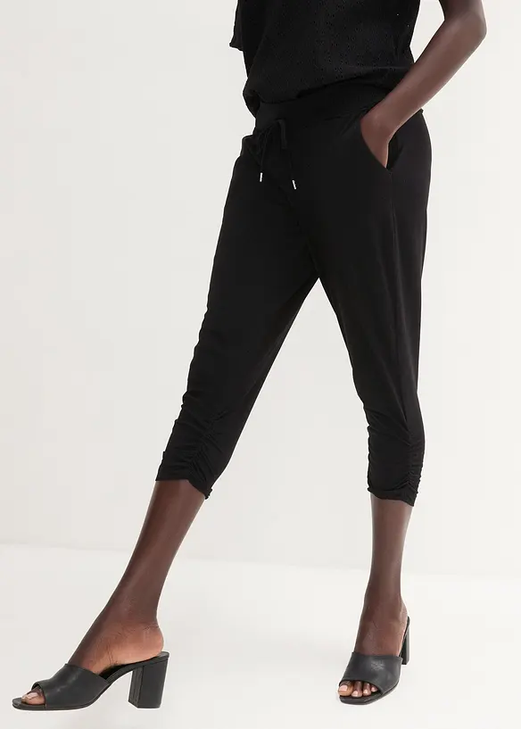 Jersey-Hose aus Baumwoll-Mix in schwarz von vorne - bonprix Jersey-Hose aus Baumwoll-Mix in schwarz von vorne - bonprix
