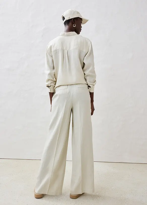 Leinenhose in beige von hinten - bonprix Leinenhose in beige von hinten - bonprix