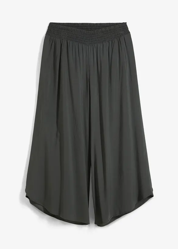 Wadenlange Culotte aus softer Viskose in grau von vorne - bonprix Wadenlange Culotte aus softer Viskose in grau von vorne - bonprix