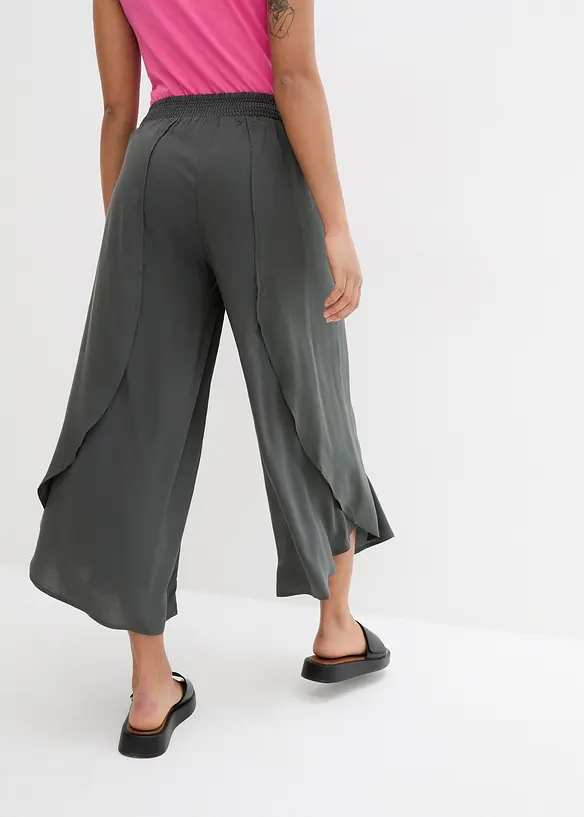 Wadenlange Culotte aus softer Viskose in grau von hinten - bonprix Wadenlange Culotte aus softer Viskose in grau von hinten - bonprix