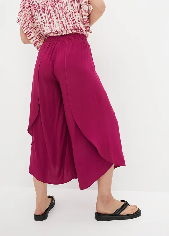 Wadenlange Culotte aus softer Viskose in lila von hinten - bonprix Wadenlange Culotte aus softer Viskose in lila von hinten - bonprix