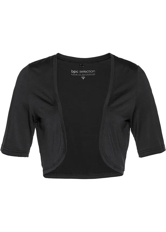 Shirt-Bolero in schwarz von vorne - bonprix