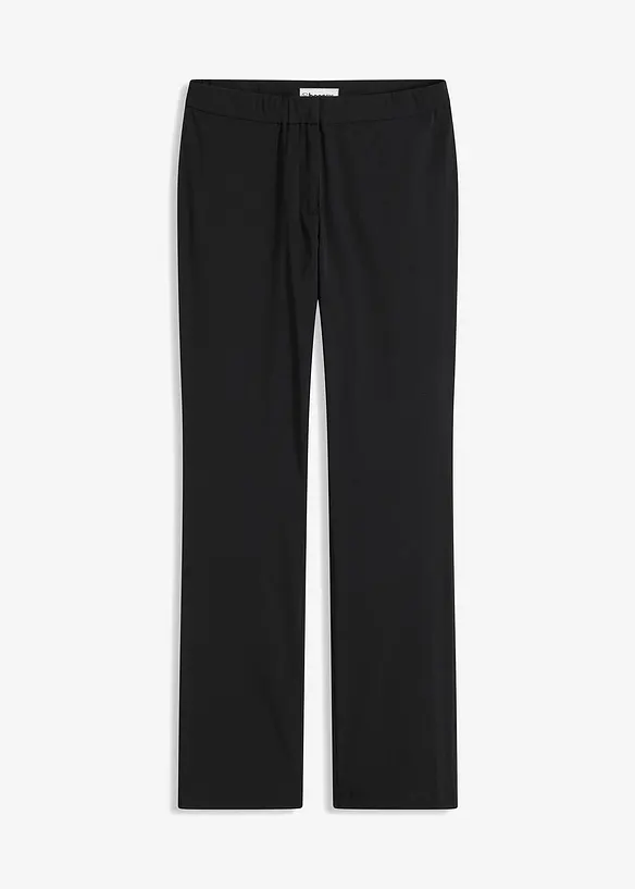 Stretch-Hose aus elastischem Bengalin in schwarz von vorne - bonprix